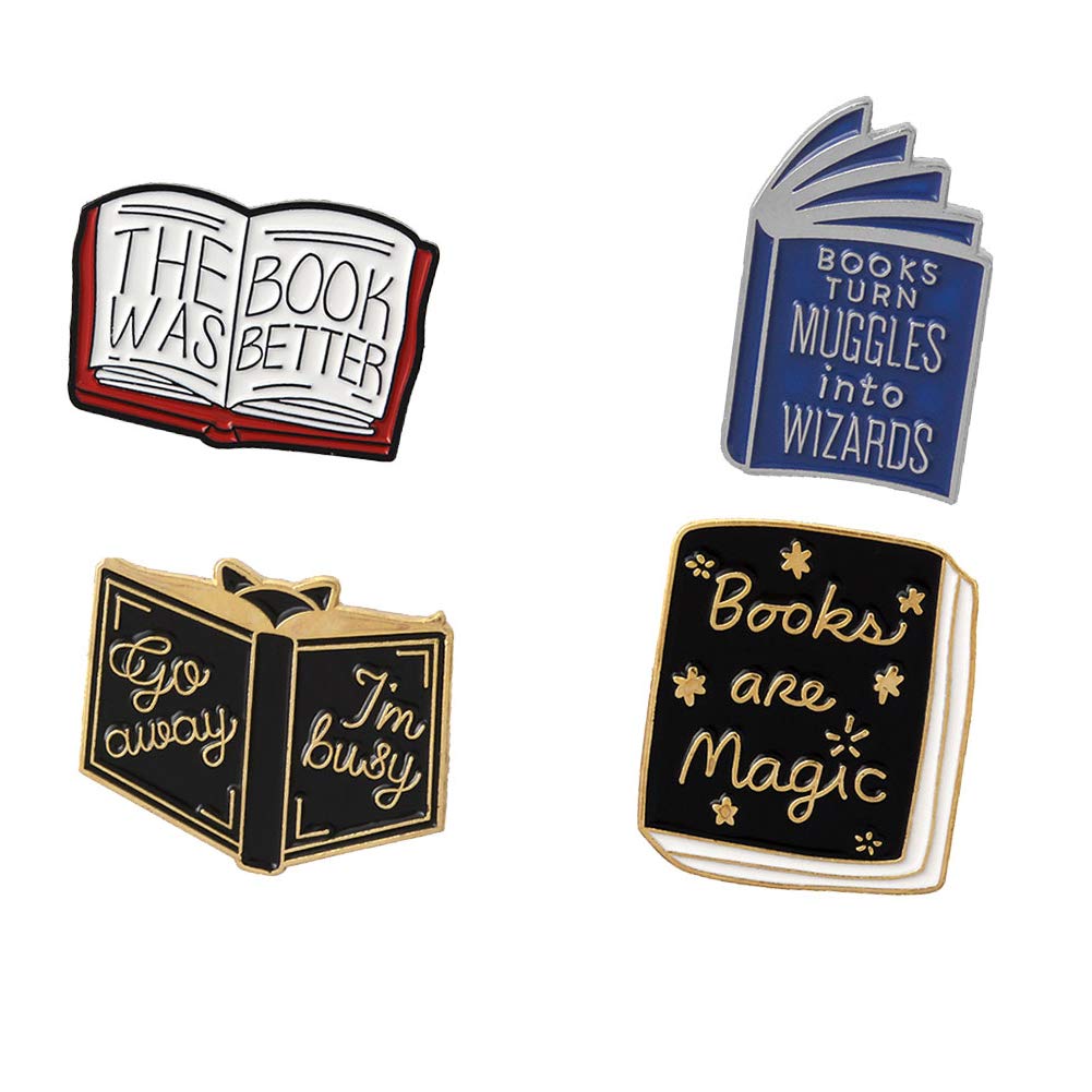 Amazon.co.jp: バッジ ブック 書籍 ピンバッジ 人気 おしゃれ ギフト 4